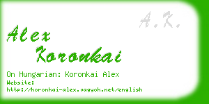 alex koronkai business card